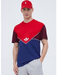 Bavlněné tričko adidas Originals červená barva, s aplikací