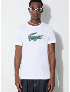 Tričko Lacoste bílá barva, s potiskem