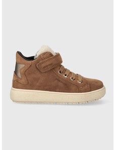 Dětské semišové sneakers boty Geox J36HYC 022BH J THELEVEN WPF hnědá barva