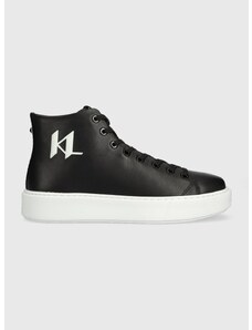 Kožené sneakers boty Karl Lagerfeld MAXI KUP černá barva, KL52265