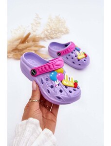 Kesi Dětské pěnové lehké sandály Crocs fialové Sweets
