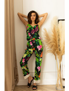 Layla Dreams Woman's Pyjamas Set Of No Sleeve Blouse& Long Pants L11
