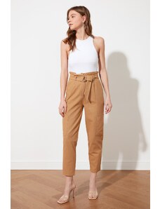 Trendyol Camel páskové mrkvové kalhoty