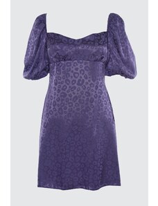 Trendyol Lilac Zpět Detailní žakárové saténové šaty