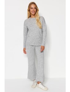 Trendyol Gray Soft Textured Basic Knitwear Two Piece Set