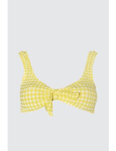 Trendyol Yellow Textured Bikini Top