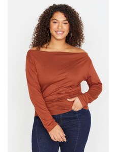Trendyol Curve Brown Knitted Blouse