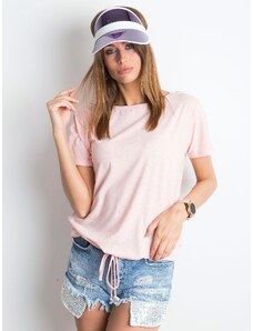 Fashionhunters Růžové melanžové tričko Curiosity