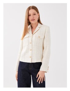 LC Waikiki Women's Self Patterned Long Sleeve Tweed Blazer Jacket