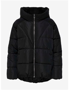 Černá dámská prošívaná zimní bunda s kapucí ONLY Alina - Dámské