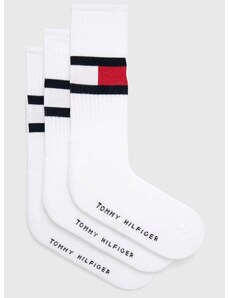 Ponožky Tommy Hilfiger 3-pack pánské, bílá barva