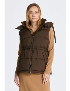 VESTA GANT MID LENGTH DOWN VEST hnědá XS