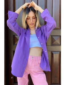 Madmext Mad Girls Purple Oversize Shirt