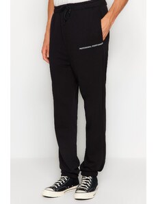 Trendyol Black Oversize/Wide-Fit Minimal Letter Sweatpants