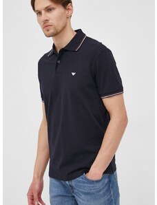 Polo tričko Emporio Armani tmavomodrá barva