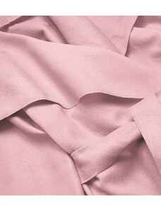 MADE IN ITALY Anticky růžový dámský minimalistický kabát (747ART)