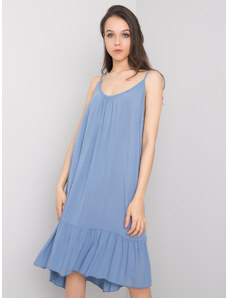 Fashionhunters OCH BELLA Dámské modré šaty s volánkem