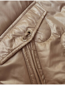S'WEST Krátká dámská prošívaná bunda v karamelové barvě (B8185-101)