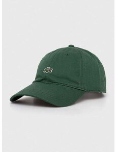 Bavlněná baseballová čepice Lacoste zelená barva, s aplikací, RK0491-031