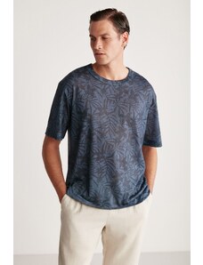 GRIMELANGE Lucas Comfort Navy Blue / Patterned T-shirt