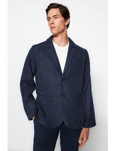 Trendyol Limited Edition Navy Blue Regular Fit Cachet Thick Winter Blazer Jacket