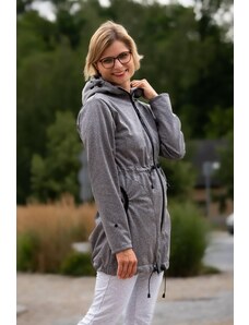 Těhotenský softshellový kabát AnyTime 5v1 Oriclo šedý melír