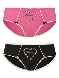 Pink Amour - set kalhotek růžová/černá Vive Maria