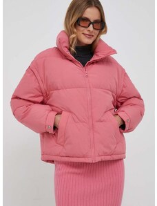 Péřová bunda United Colors of Benetton dámská, růžová barva, zimní, oversize