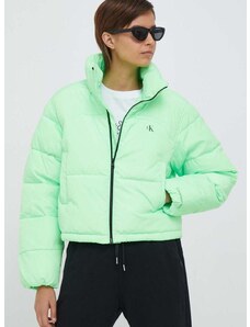 Bunda Calvin Klein Jeans dámská, zelená barva, zimní, oversize