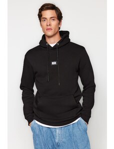 Trendyol Black Regular/Regular Fit Hooded Long Sleeve Sweatshirt