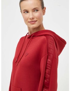 Mikina Guess BRENDA dámská, červená barva, s kapucí, potiskem, V2YQ18 K7UW2