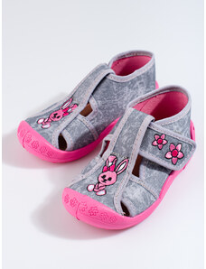 Gray-pink slippers for a girl Shelvt