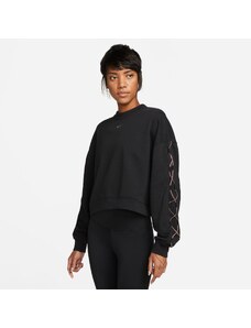 Nike Dri-FIT Get Fit Womens Lace-Up Crew-Neck Sweatshirt BLACK