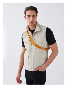 LC Waikiki Standard Fit Men's Hunting Vest with a Stand Up Collar.
