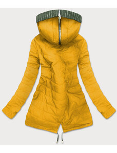 SPEED.A Khaki-žlutá oboustranná pruhovaná bunda s kapucí (W659)