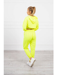 K-Fashion Bavlněná 3dílná sada žlutá neonová