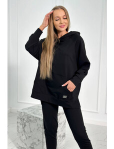 K-Fashion Sada s mikinou s kapucí černá