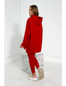 K-Fashion Sada s mikinou s kapucí červená