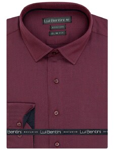 Košile AMJ kolekce Lui Bentini Slim fit vínová s drobným vzorem LDS234