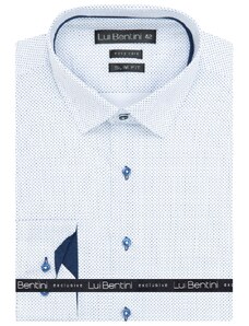 Košile AMJ kolekce Lui Bentini Slim fit bílá s modrým vzorem LDS235