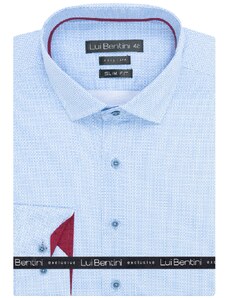 Košile AMJ kolekce Lui Bentini Slim fit modrá s červenými detaily LDS227
