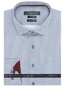 Košile AMJ kolekce Lui Bentini Slim fit modrá s vínovými detaily LDS229