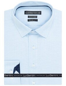 Košile AMJ kolekce Lui Bentini Slim fit modrá s jemnou strukturou LDS230