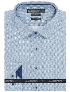 Košile AMJ kolekce Lui Bentini Slim fit modrá s drobným vzorem LDS231