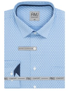 Pánská košile AMJ Comfort - modrá s drobným vzorem VDBR1318