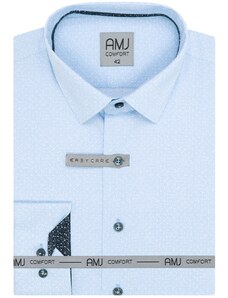 Pánská košile AMJ Comfort - světle modrá s drobným vzorem VDBR1294