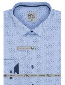 Pánská košile AMJ Comfort - modrá se vzorem VDBR1295