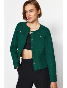 Trendyol Green Tweed Regular tkané sako