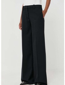 Kalhoty s příměsí vlny Pinko černá barva, jednoduché, high waist, 102107.A18F