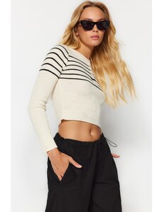 Trendyol Stone Crop Striped Knitwear Sweater